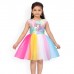 Girls Multicoloured Unicorn Printed Fit and Flare Dress Girls Multicoloured Unicorn Printed Fit and Flare Dress