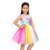 Girls Multicoloured Unicorn Printed Fit and Flare Dress Girls Multicoloured Unicorn Printed Fit and Flare Dress
