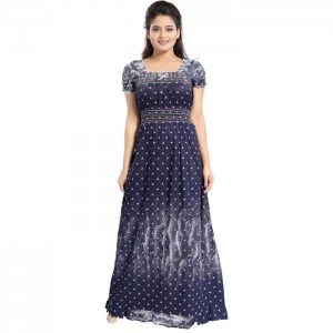 Gray Black Solid Nighty